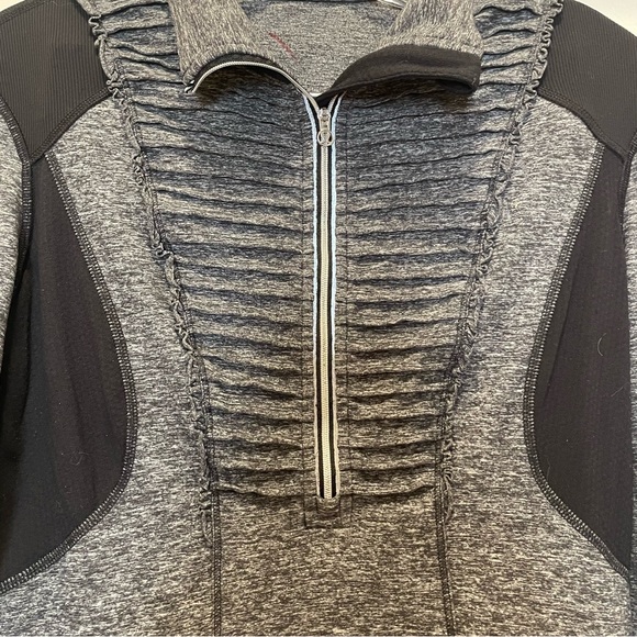 Lululemon Run Your Heart Out Pullover Black Heather 1/4 Zip Light Jacket Size S - Picture 2 of 8